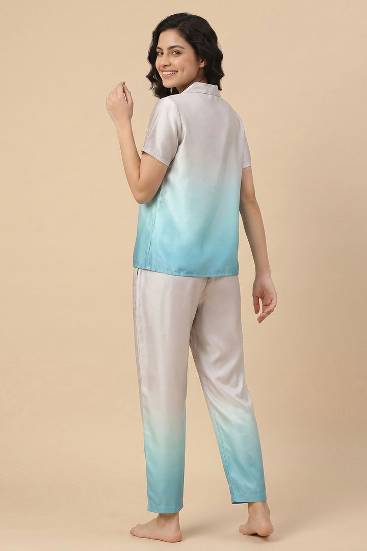Zivame Woven Satin Pyjama Set - Dark Shade — image 4
